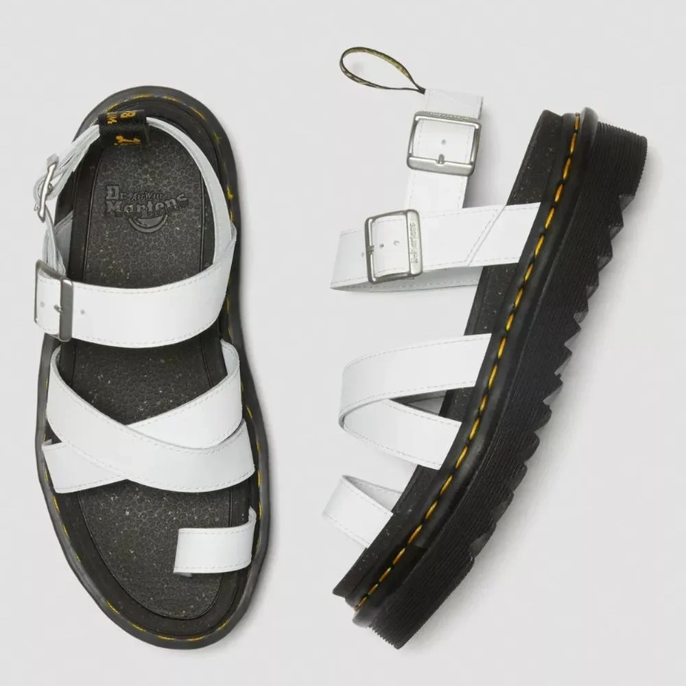 Dr. Martens White and Black Platform Sandals - Picture 8 of 10
